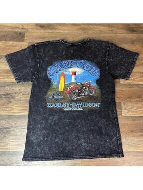 Harley-Davidson Cape Cod Surf Lighthouse Acid Wash T-Shirt Men’s Large